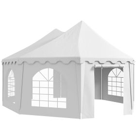 Outsunny 22.3' x 16.4' Large Party Tent Canopy Shelter with Carrying Bags and 2 Doors for Parties, Wedding, Events, BBQ Grill