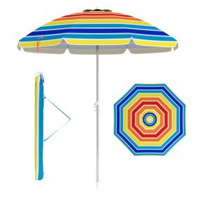 6.5 Feet Beach Umbrella - Multicolor
