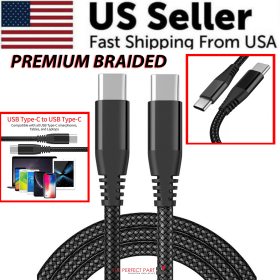 Braided USB C Type-C Fast Charging Data SYNC Charger Cable Cord 3/6/10FT Lot (Cable Material-Pack: Premium Braided-1 Pack White, Length: 3FT)